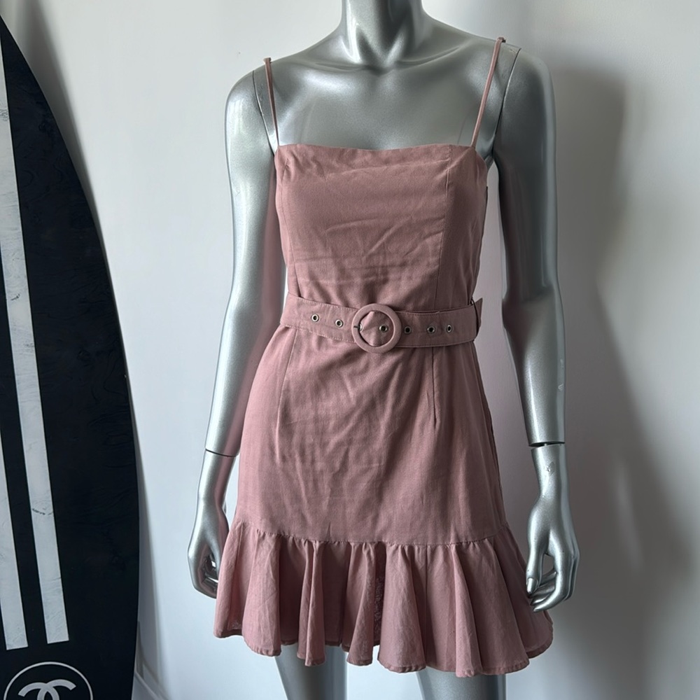 Light salmon, pink adjustable strap dress